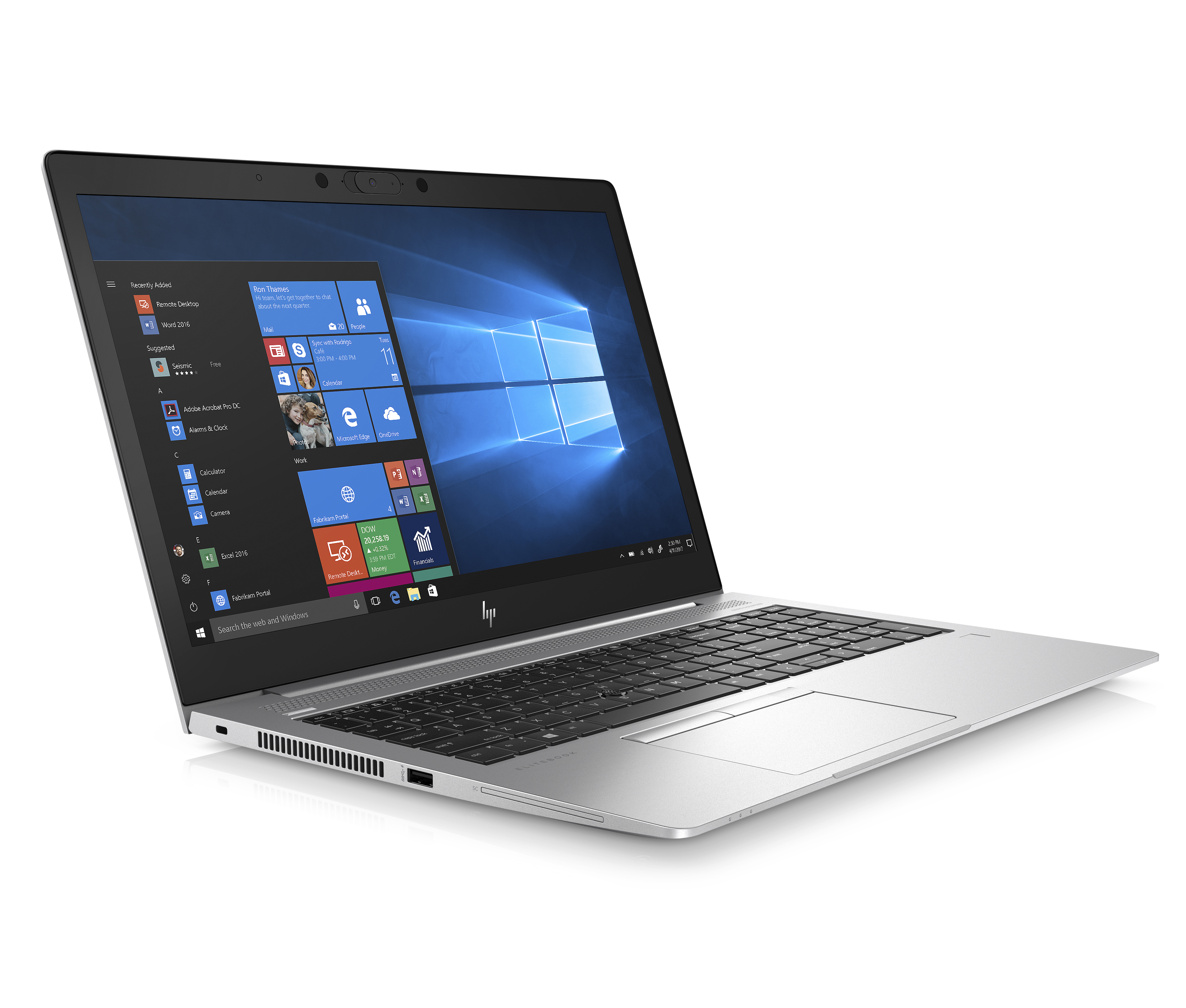 6XD58EA#ACB elitebook 850 g6 15.6"(3840x2160)/intel core i7 8565u(1.8ghz)/16384mb/1000pcissdgb/nodvd/int:intel hd graphics 620/50whr/war 3y/1.78kg/silver/w10pro + ir cam, 400 nit HP Santreyd  - Вид №1