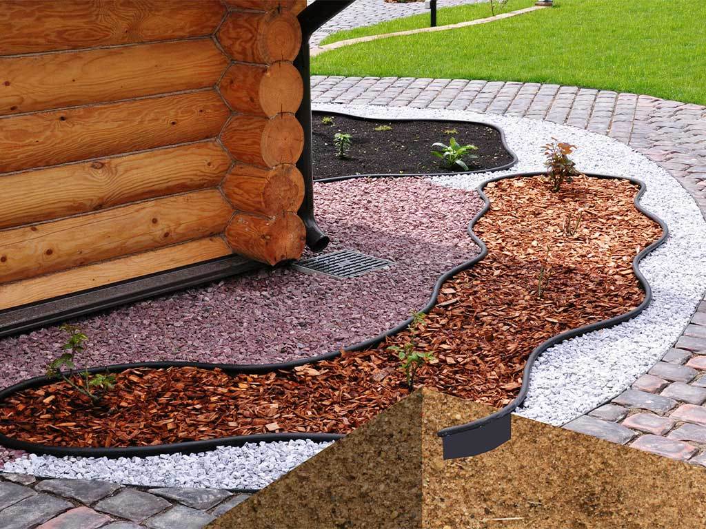 Садовый бордюр "Канта", коричневый ГеоПластБорд GPBST-44 - Вид №2