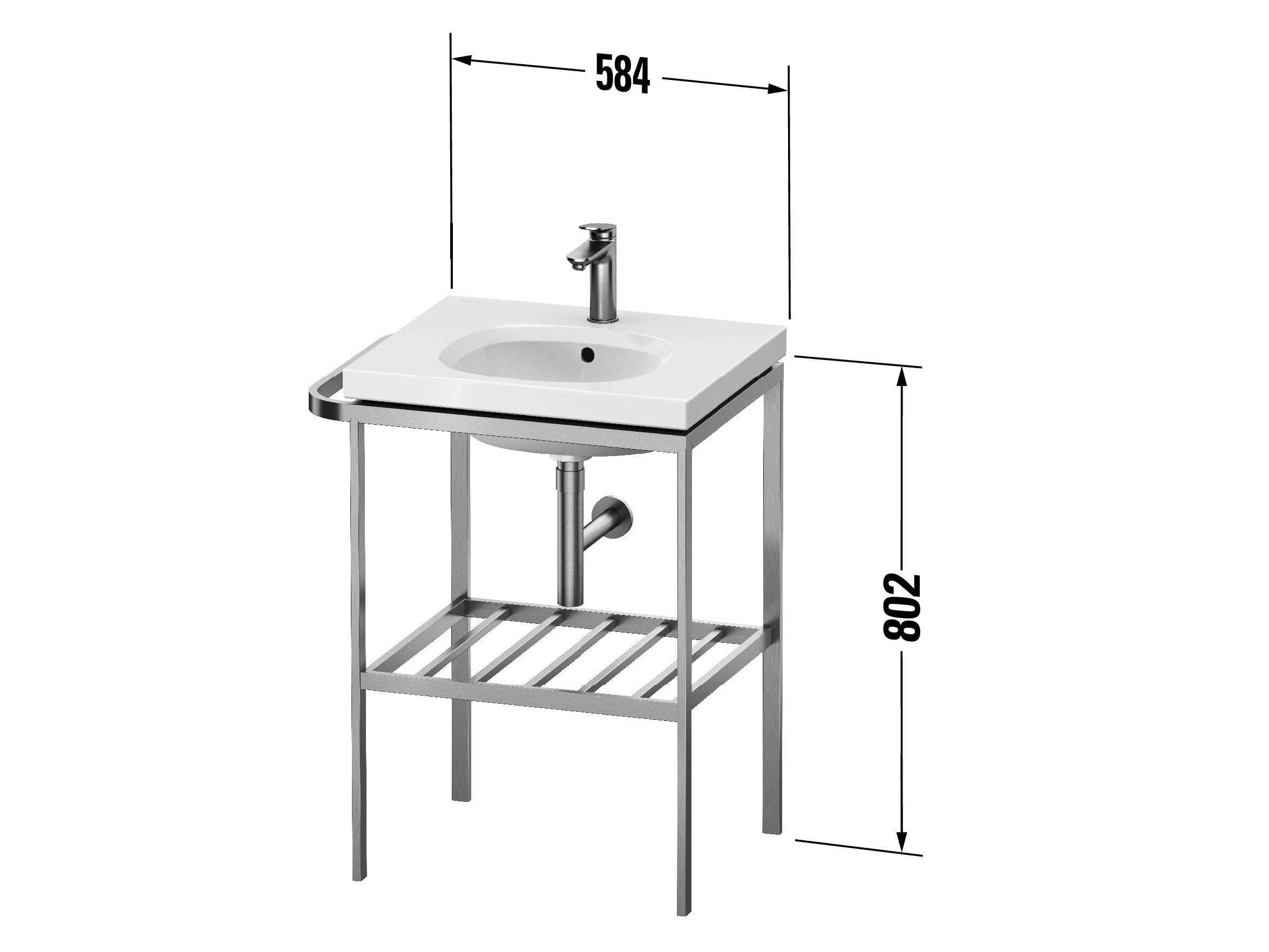 Металлическая напольная раковина с держателем для полотенец Duravit Aurena ARCH-00076270 - Вид №3