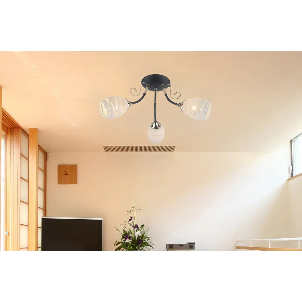 Люстра потолочная Camila 1112 3 лампы 9 м² цвет чёрный Escada STLM-2175519 - Вид №8