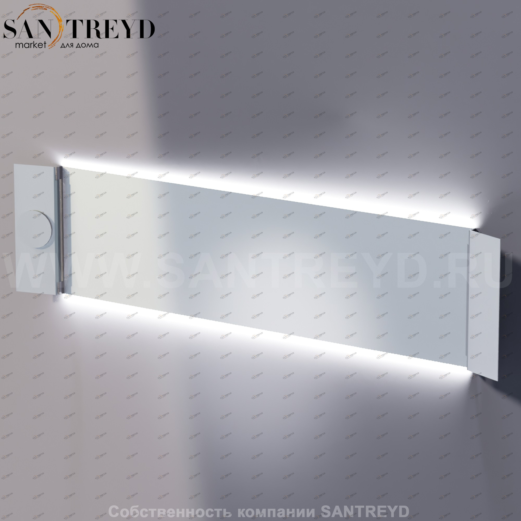 Agape NARCISO Прямоугольное модульное зеркало с LED подсветкой: длина 225 см, высота 60 см ANAR220202LHS