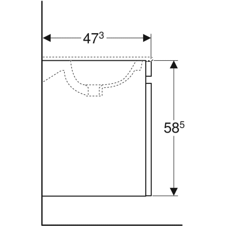 869557000 Шкафчик для встраиваемой раковины Geberit Renova Plan, с одним выдвижным и одним внутренним выдвижным ящиком Geberit  - Вид №32