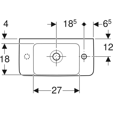 276150000 Раковина Geberit Renova Compact, с укороченным вылетом, с полкой Geberit  - Вид №2