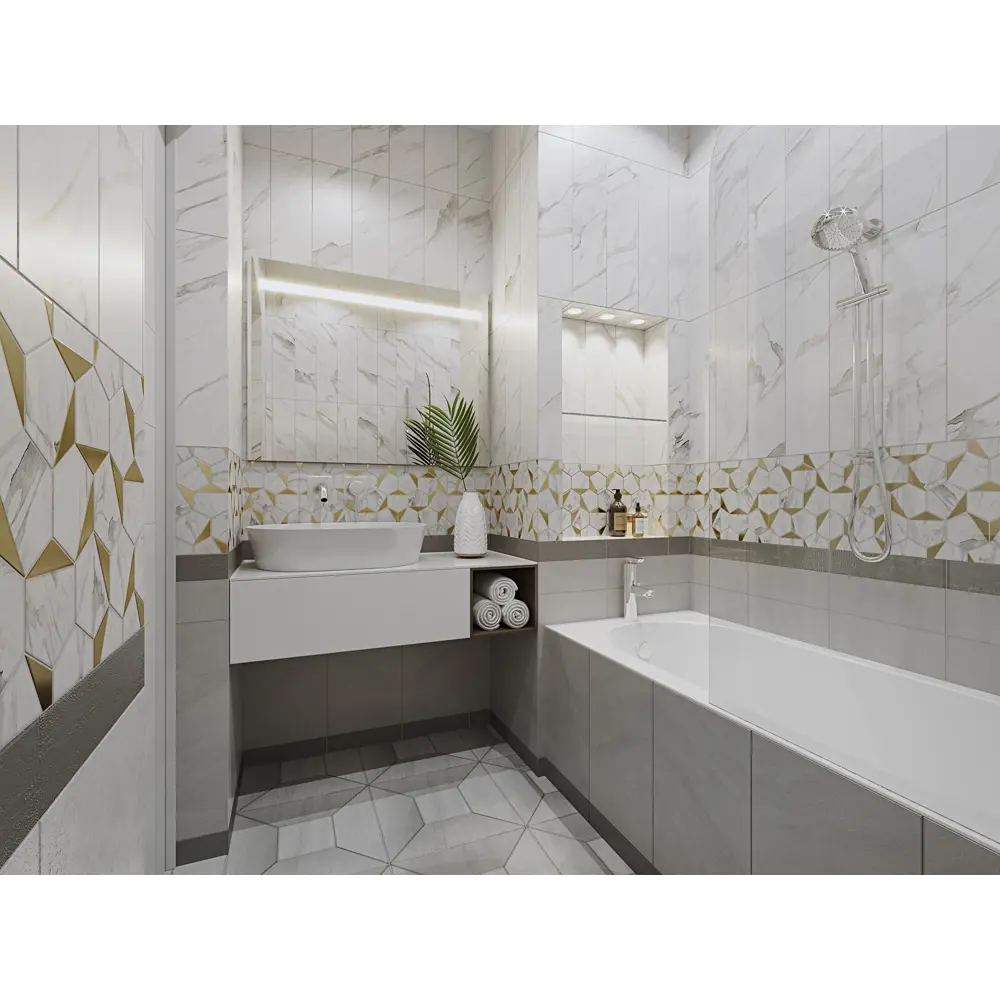 Керамогранит Belani Marble 59.7x14.8 см 1.325 м² цвет белый STLM-2132735 - Вид №3