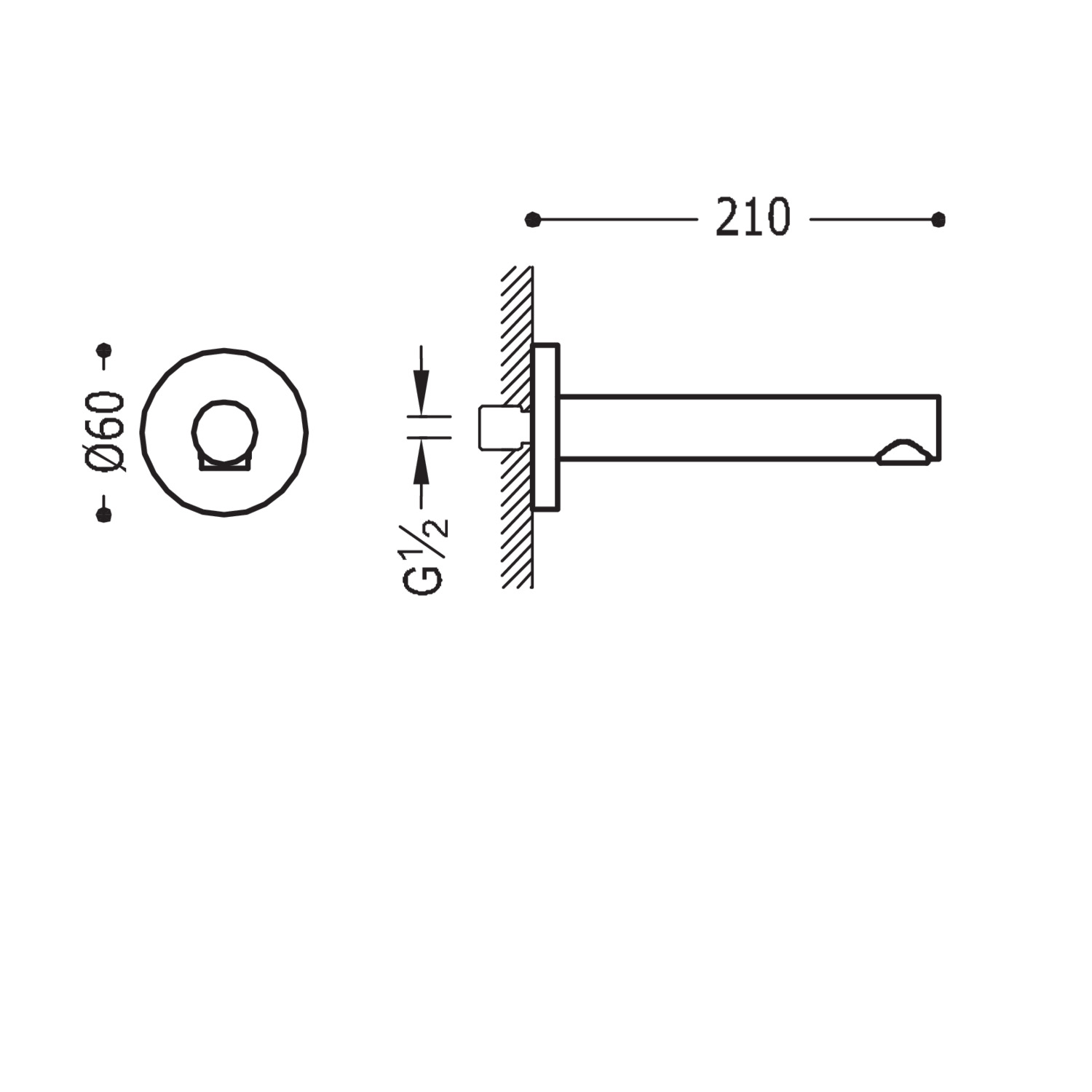 Настенный фиксированный излив-06117202 TRES RICAMBI - Вид №1