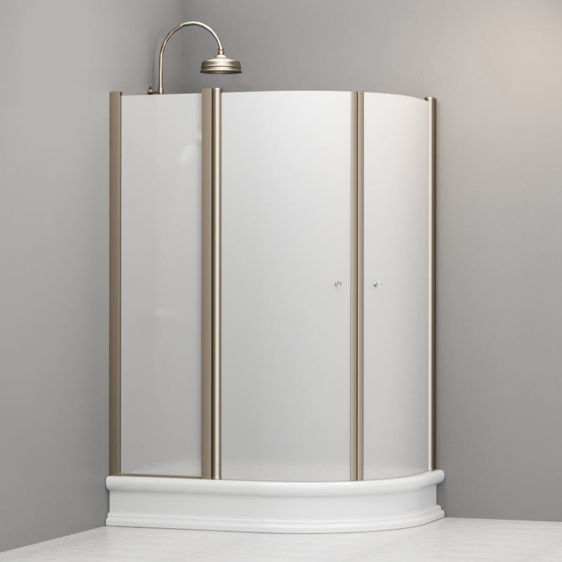 9137S3 Душевая кабина четверть круга DX для поддона 80*120 DX, цвет Бронзовый Kerasan RETRO Италия 