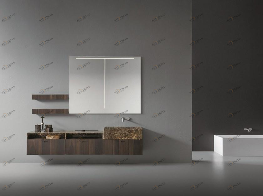 NOVELLO Подвесной туалетный столик из мрамора с зеркалом Craft 2.0 sun-id-1443147