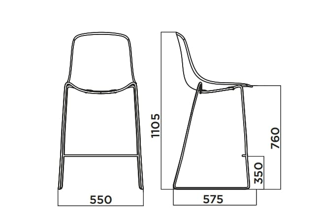 Высокий табурет из полипропилена Infiniti Pure Loop Mono ARCH-00000338 - Вид №3