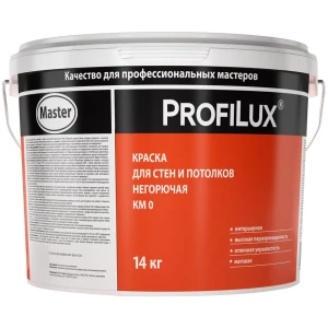 Краска для стен и потолков Profilux негорючая КМ0 матовая цвет белый база А 14 кг
