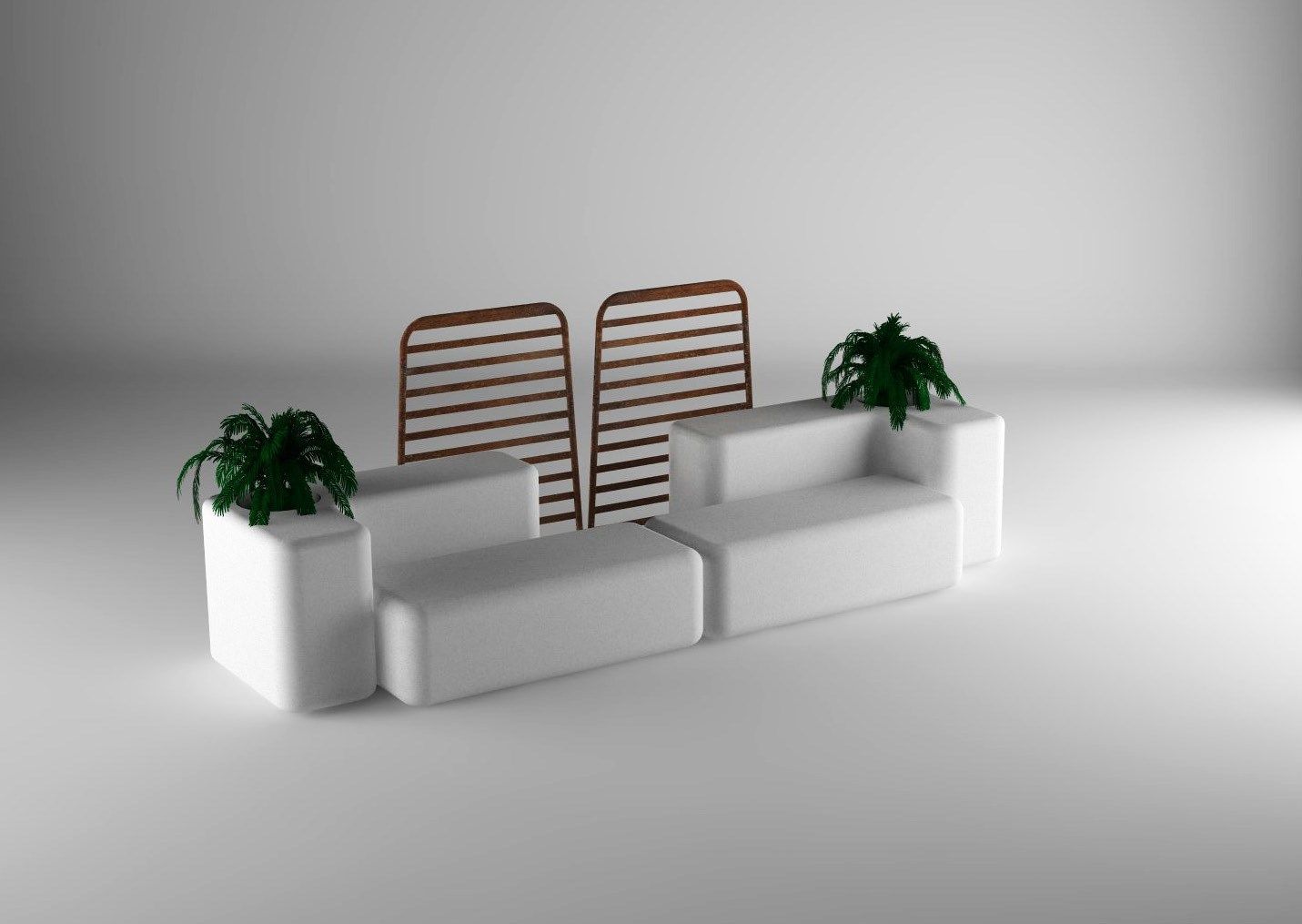 Модульная скамья со встроенной плантатором Viscio Urban Design REST ARCH-00003499 - Вид №1