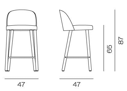 Высокий деревянный табурет с подставкой для ног Vergés Cistell Slim ARCH-00051402 - Вид №12