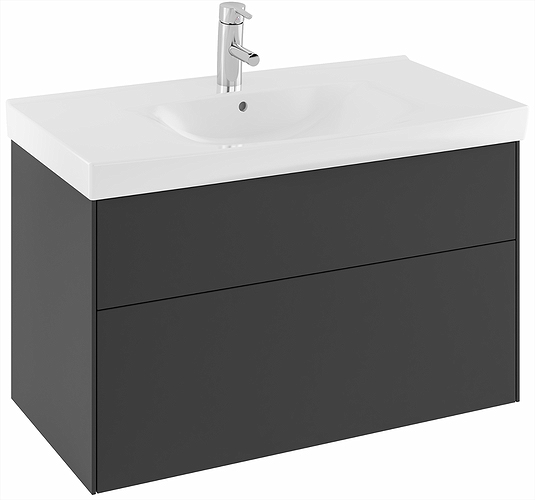 42560 IFO Sense тумба для умывальника с двумя ящиками, W = 900 мм, W1 = 922 мм, шпон черного дуба - Вид №10