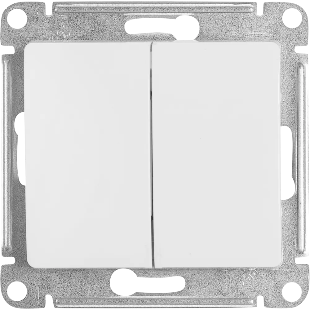 Schneider Electric Glossa — двухклавишный выключатель для элегантного освещения 84730733 STLM-0054172