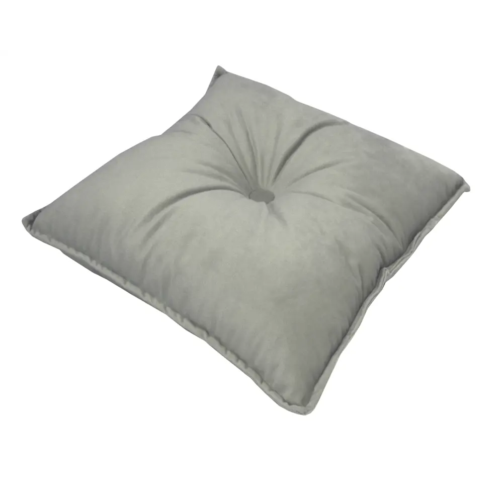 Подушка с пуговицей Бархат 43x43 см цвет серый 89112394 STLM-2091906 LINEN WAY  - Вид №1