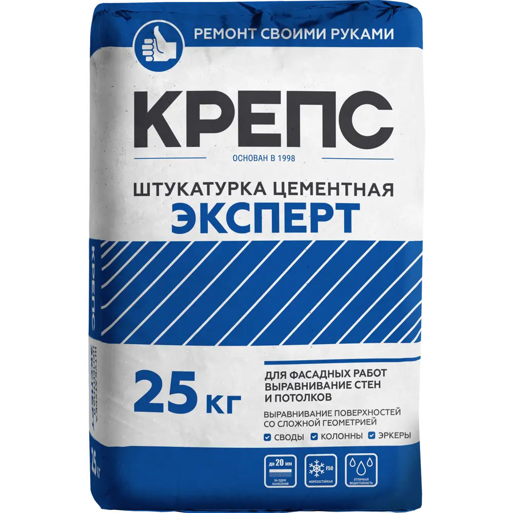 Штукатурка цементная Крепс Эксперт 25 кг 82020651 STLM-2003599