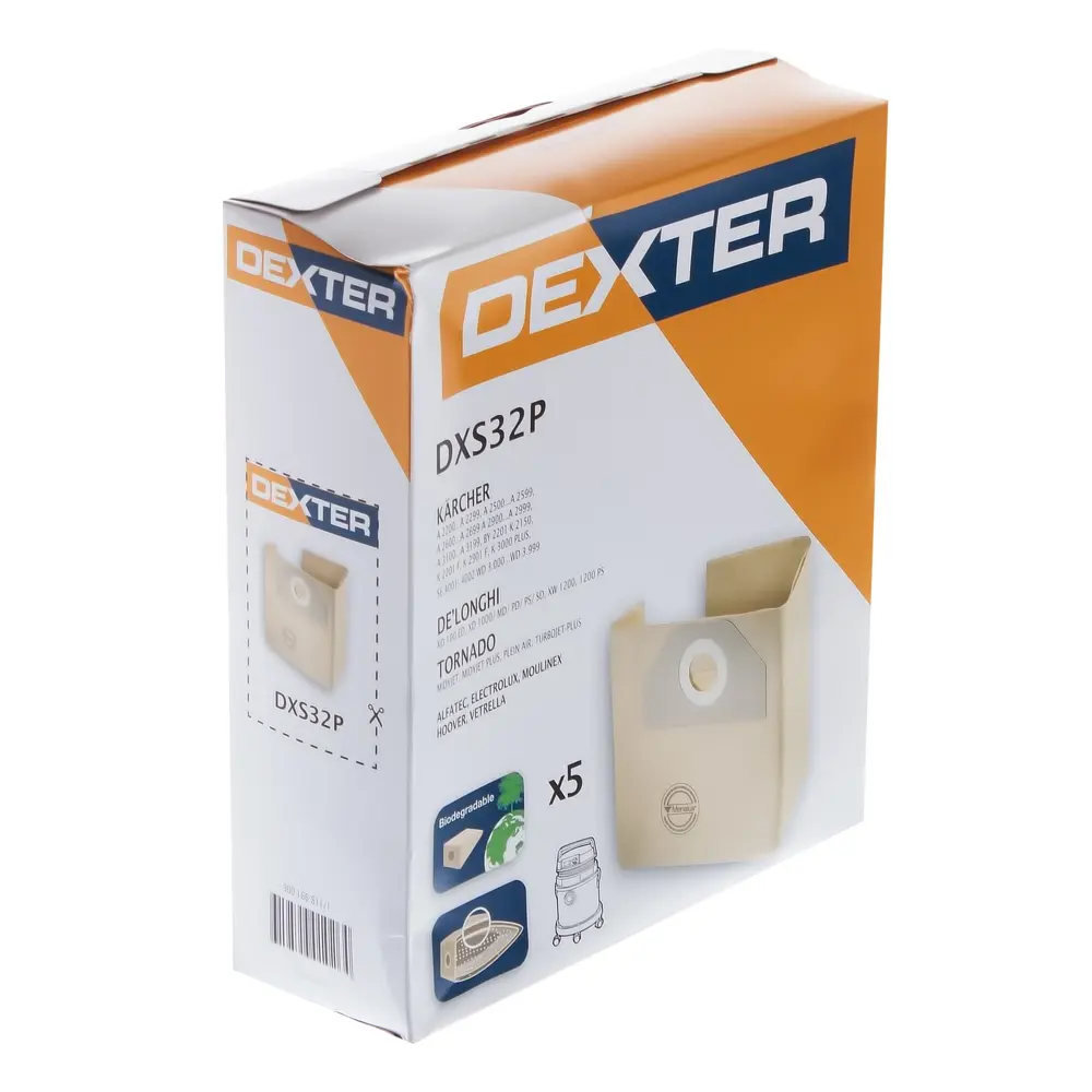 Мешки бумажные для пылесоса Dexter DXS32P 20 л, 5 шт. 14104943 STLM-2043112  - Вид №5