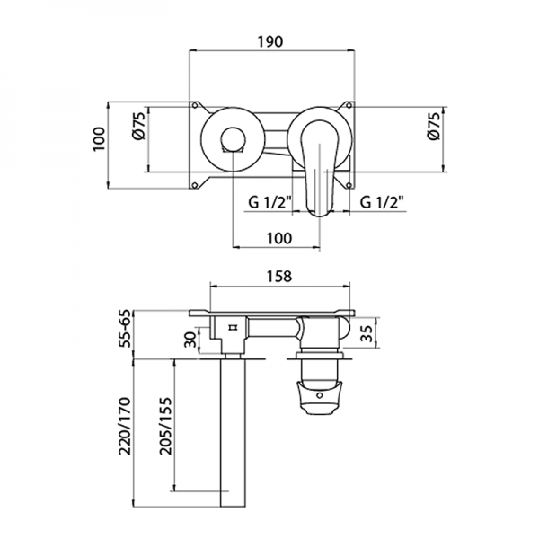 Смеситель для раковины PREMIER GRB MIXERS 50537500  - Вид №1