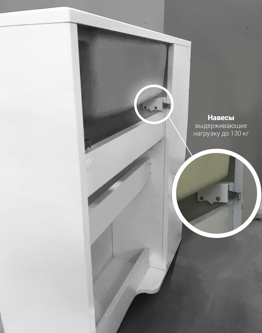 У85932 Тумба с раковиной July 50Н 1д. Белый глянец 1 Marka JULY - Вид №5