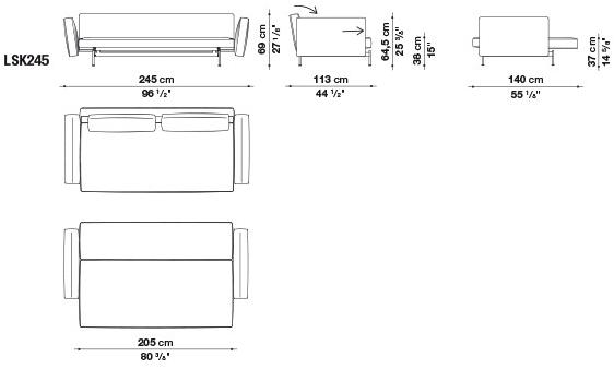 B&B Italia Кожаный диван-кровать Saké sun-id-1355310 - Вид №4