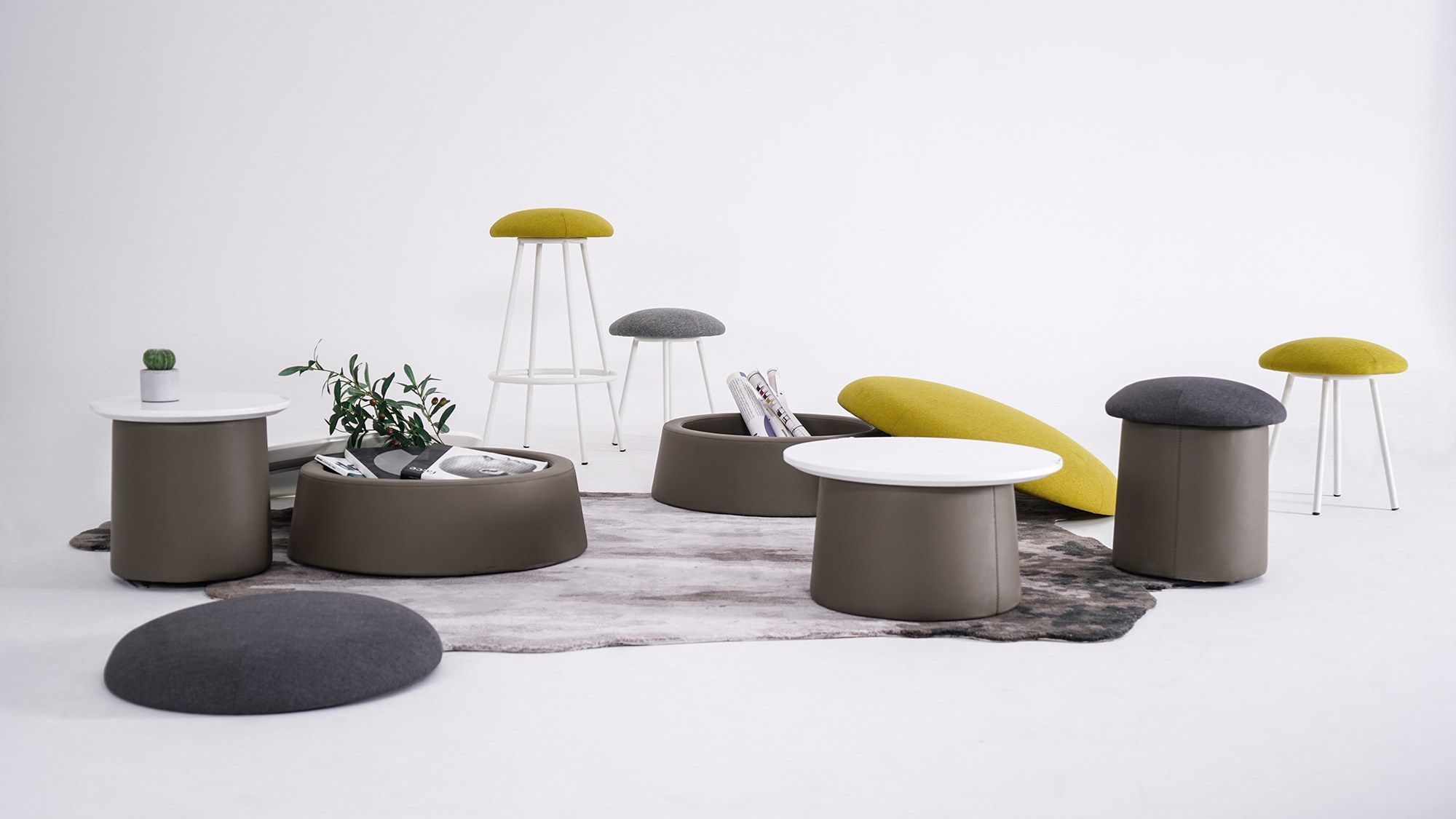 Круглый пуф из ткани Grado Design Гриб ARCH-00032993 - Вид №9