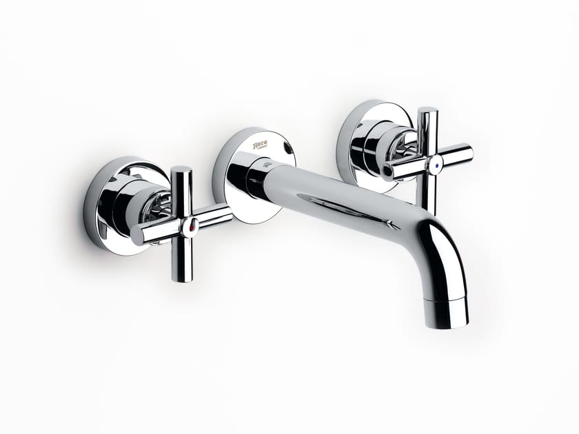 Смеситель для раковины с 3 отверстиями из хромированной латуни с отдельными розетками Roca лофт ARCH-00065747