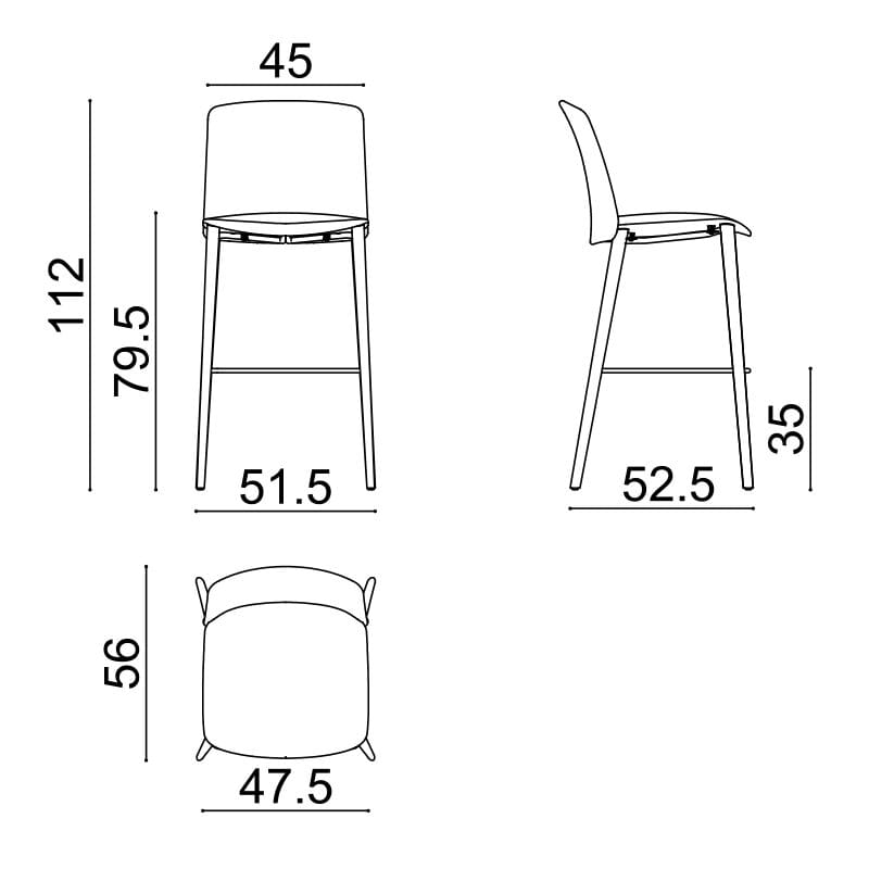 Высокий деревянный мягкий стул с подставкой для ног Arper Mixu 02 ARCH-00024589 - Вид №4