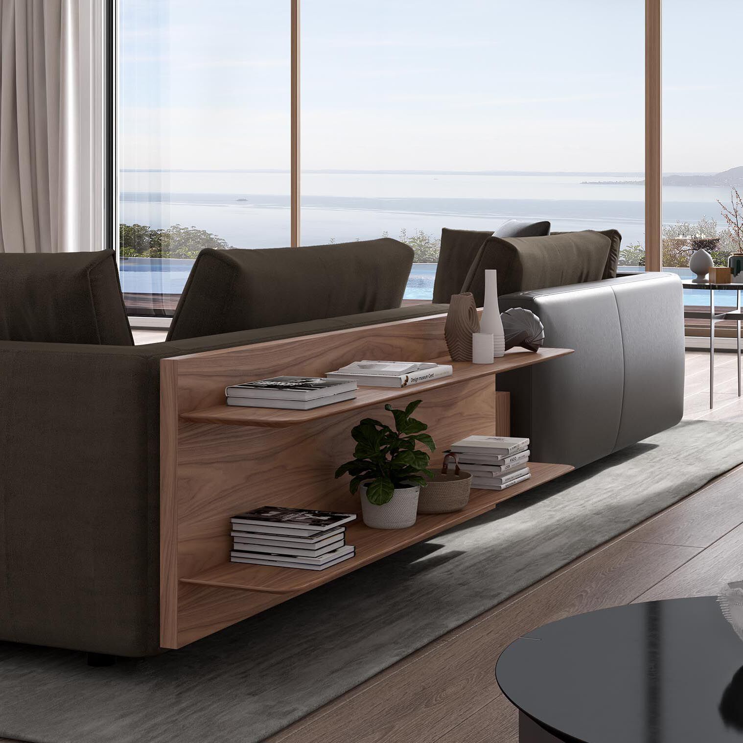 Тканевый диван с журнальной стойкой Natuzzi Italia Melpot ARCH-00030074 - Вид №4