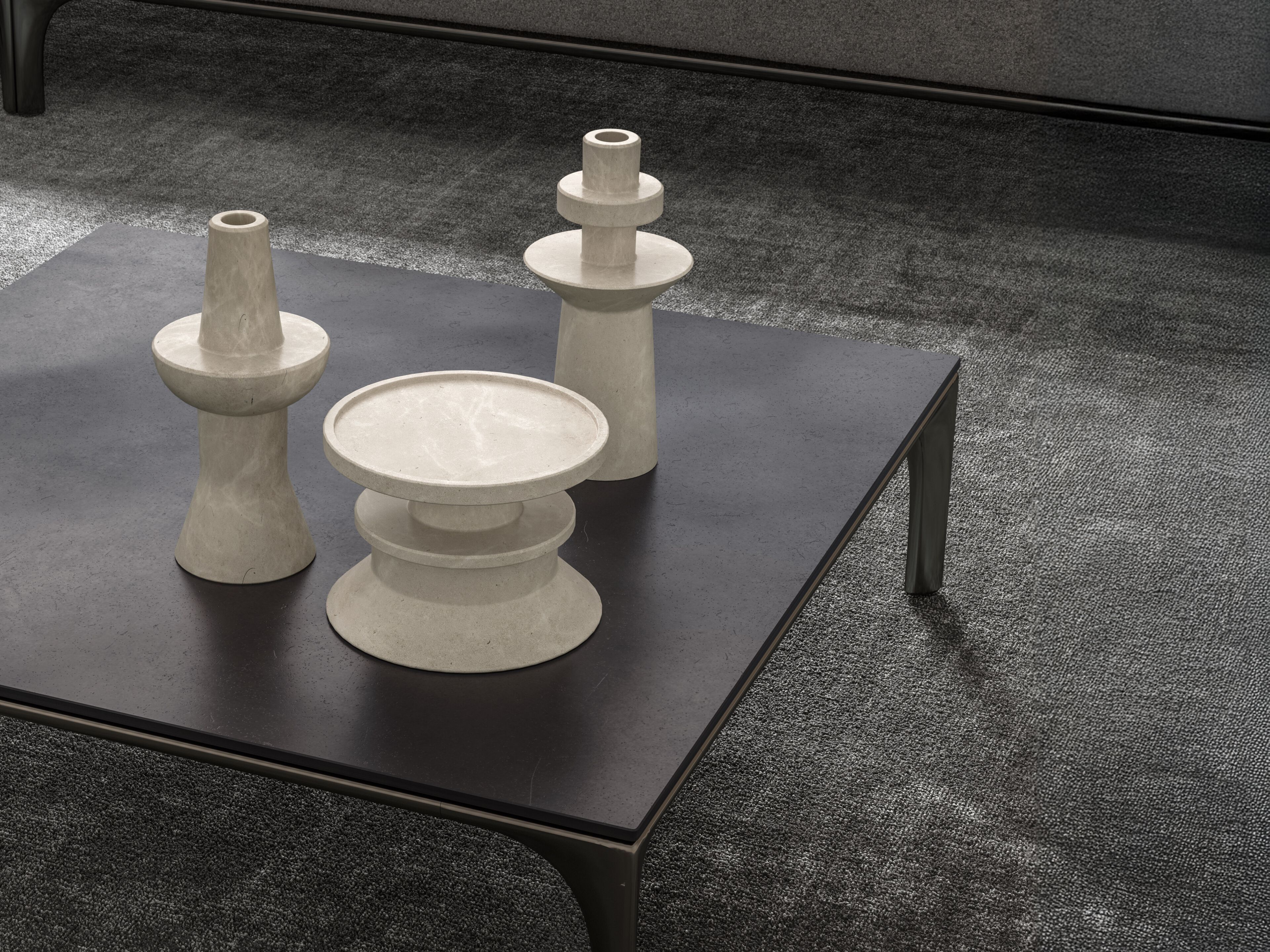 Низкий квадратный журнальный столик с гранитной столешницей Natuzzi Italia Skyline ARCH-00112647 - Вид №6