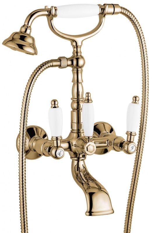 121611BR Смеситель Deco Ceramic с ручным душем для ванной, цвет бронза EMMEVI Decò ceramic