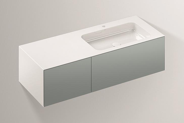 5159810000 Умывальник с тумбой, wp.folio9, белая, proshield, лакированная, шелковисто-матовый блеск, серый Alape серия FO (Folio) 