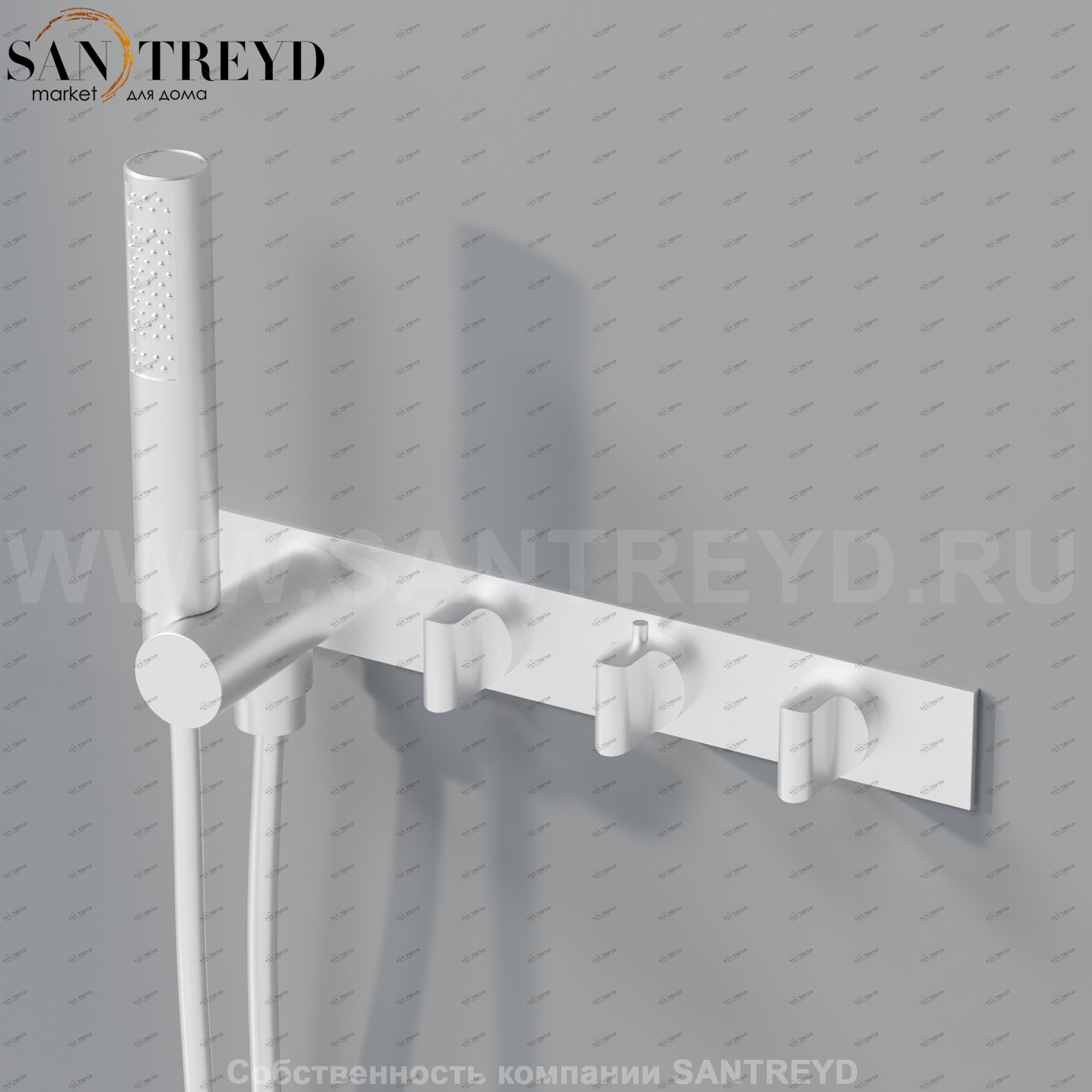 Термостат с ручным душем ARUB1119SP SQUARE для душа хромированный матовый Agape