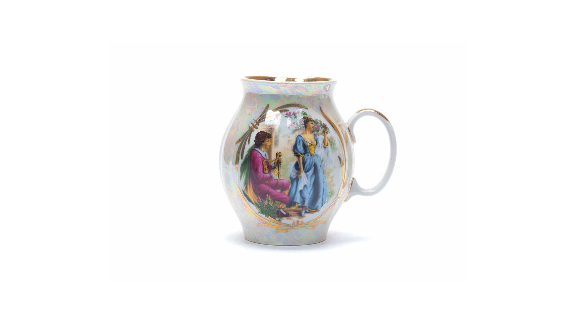 10631334 Дулевский фарфор Сервиз чайный 6/15 "Белый лебедь" "Прогулка в усадьбе " Фарфор  - Вид №3