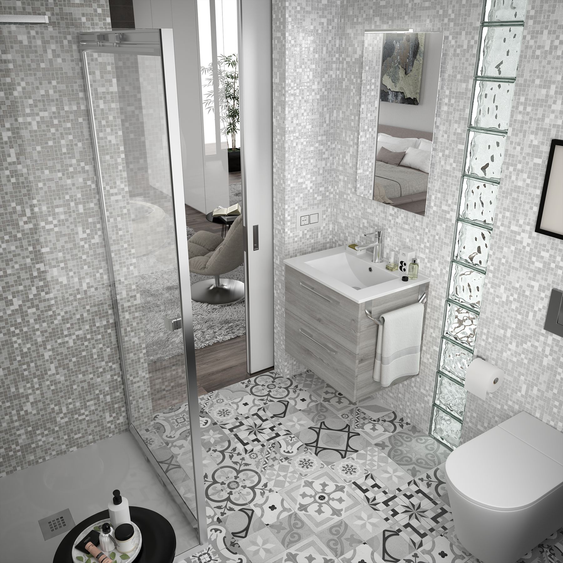 26577 SALGAR Мебель для умывальника FUSSION CHROME 600 2 ящика BAY PINE 598 x 540 x 450 мм