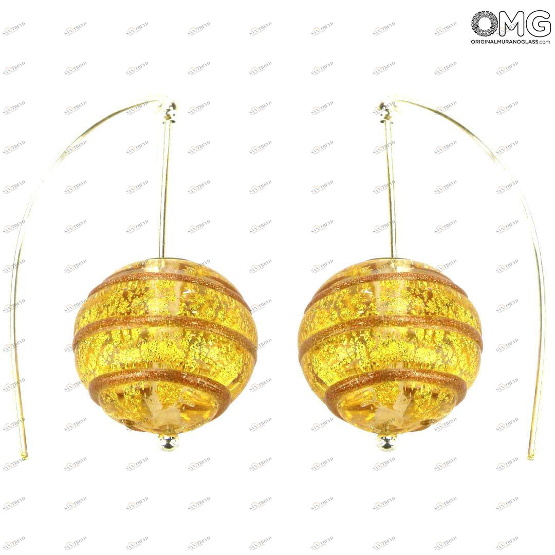 4774 ORIGINALMURANOGLASS Серьги Одиссея - зелёные - муранское стекло OMG 1 см 