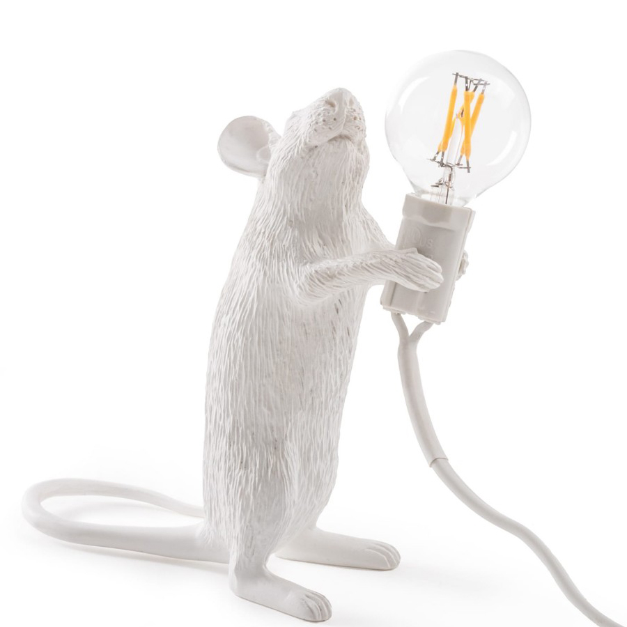 Светильник настольный Mouse Lamp Standing, белый Seletti 14884 - Вид №3