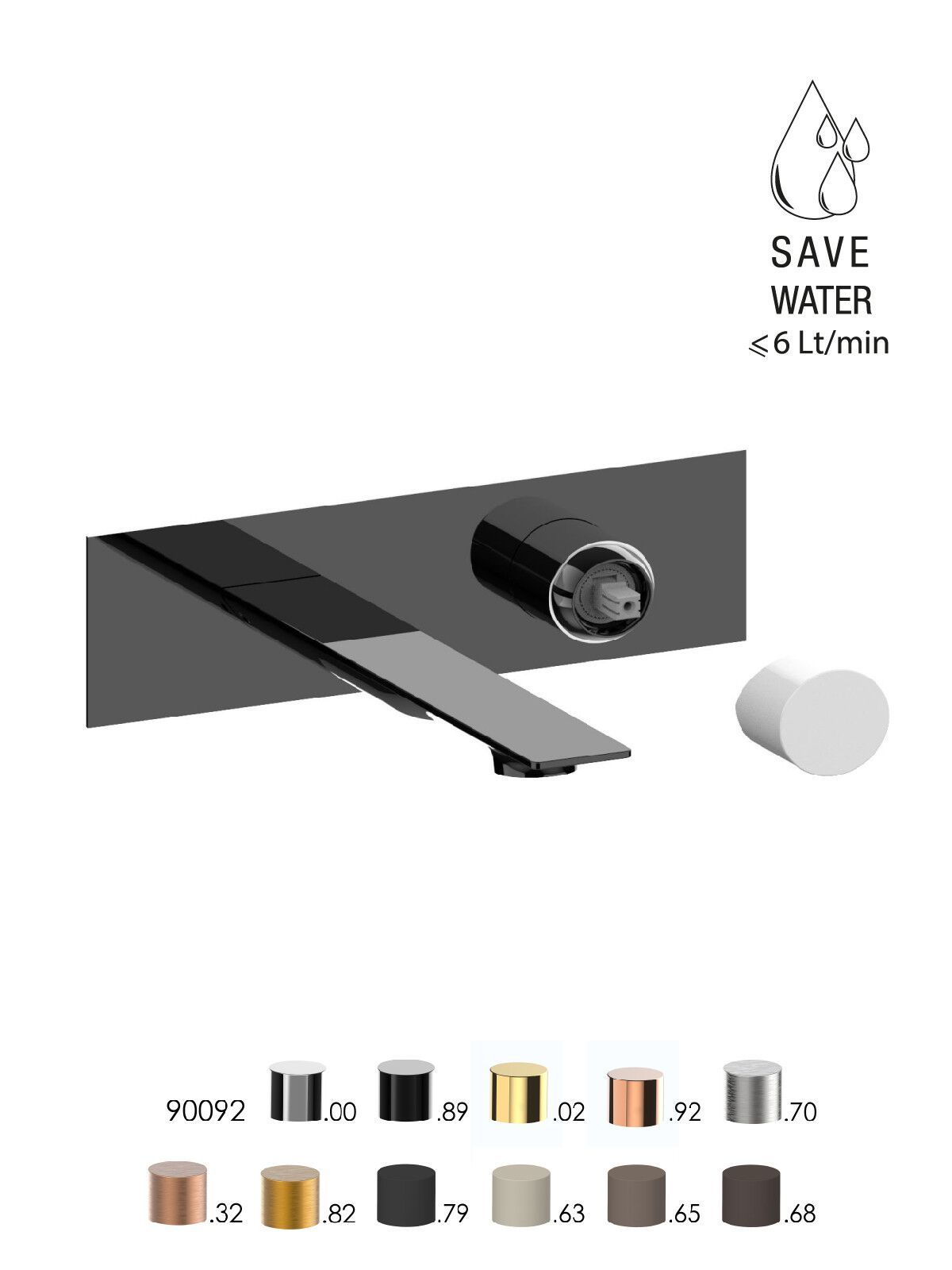 Смеситель для раковины с ограничителем расхода с пластиной Rubinetterie Frattini Narciso S ARCH-00138344 - Вид №16