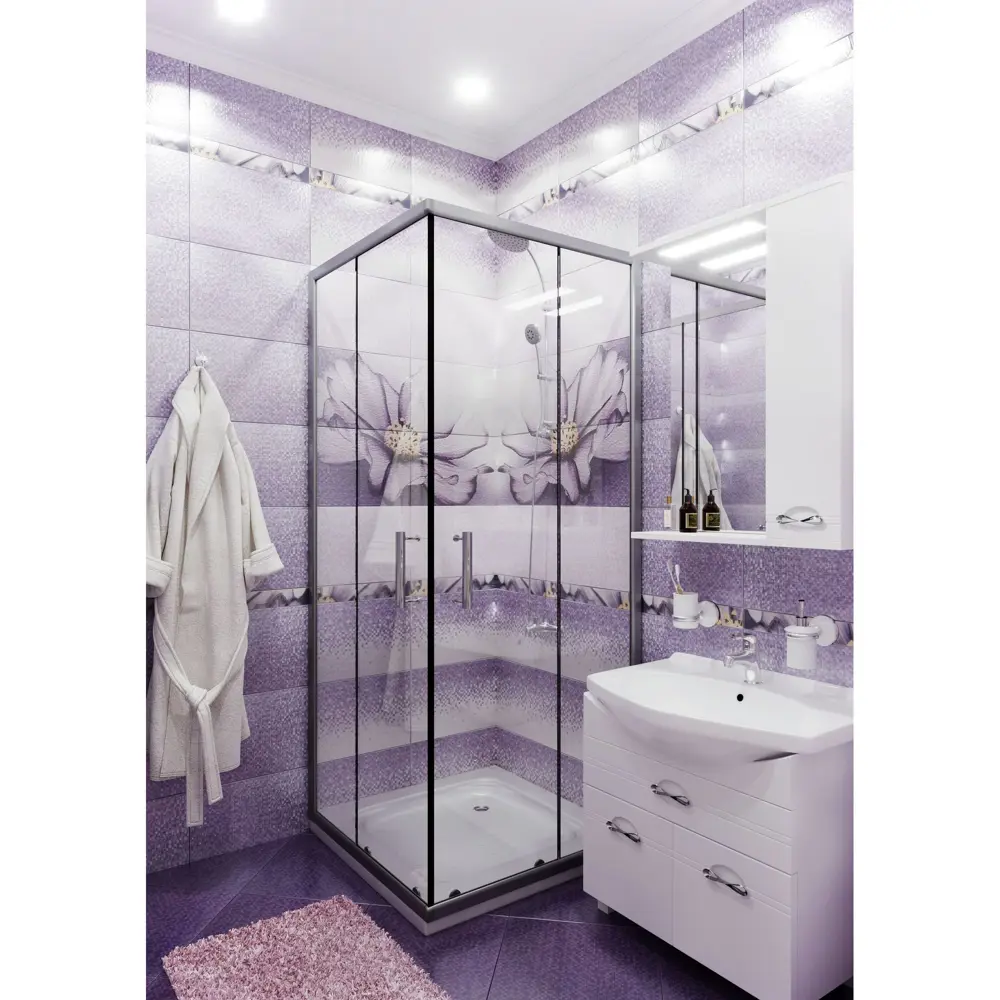 Шкаф зеркальный «Палермо» 65 см цвет белый SANFLOR STLM-2210501 - Вид №2