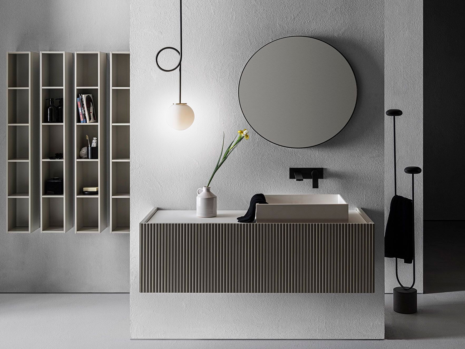 Состав ванной комнаты с раковиной, ящиками и колоннами Pirovano Millennium XL ARCH-00012934