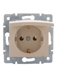KARINA Розетка сз с крышкой кремовый