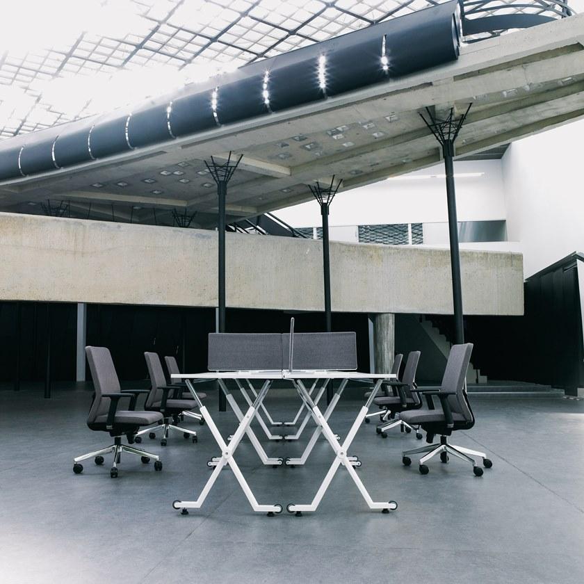 ENEA Стол из меламина прямоугольной формы на колесиках Folio sun-id-1434189 - Вид №12