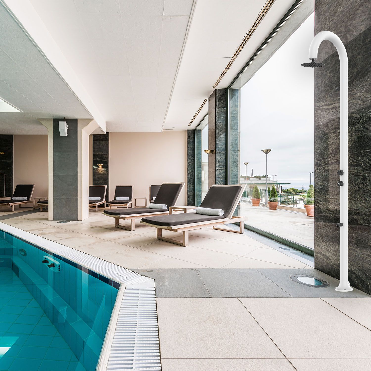 Алюминиевый душ на открытом воздухе с душем SINED LUNA TIMER P ARCH-00057139 - Вид №4