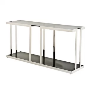 Консоль металлическая со стеклянной столешницей и полкой, хром Treasure от Eichholtz EICHHOLTZ EICHHOLTZ 060940 Прозрачный;хром