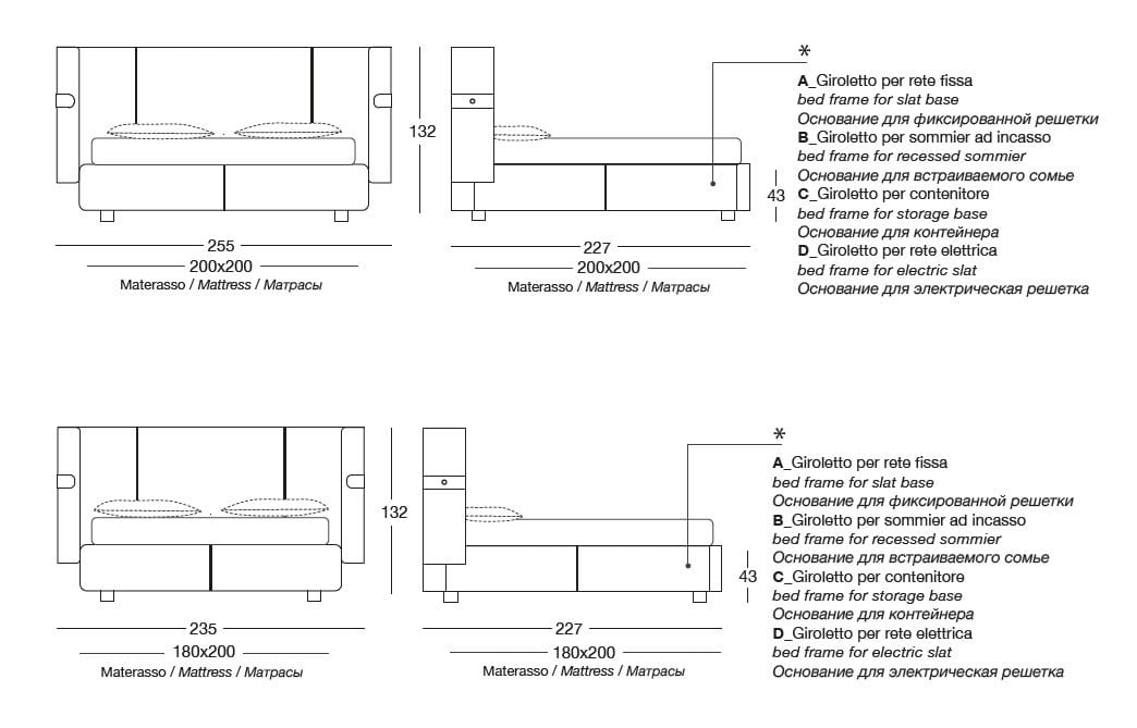 Мягкая кровать Longhi Loveluxe 2020-Sartoria collection ARCH-00119309 - Вид №1