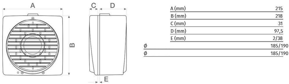 Vortice Осевой вентилятор настенный / стеклянный Vortice vario 12611 - Вид №3