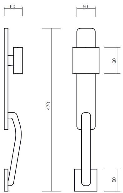 Pasini Латунная ручка на пластине Quadrata 4126  - Вид №3