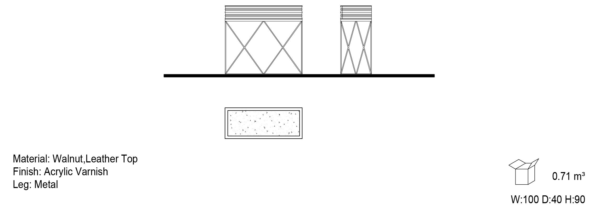 Прямоугольная консоль с ящиками Mobi ARCH-00133497 - Вид №5