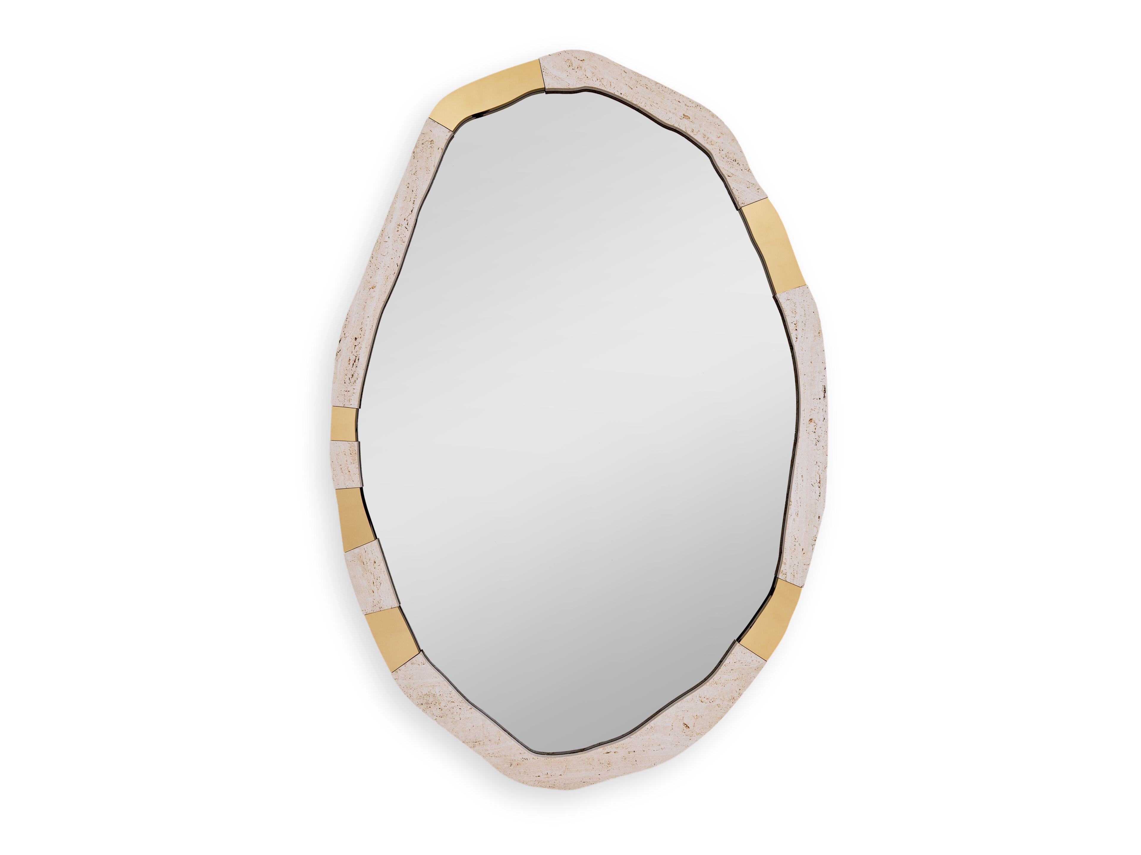Овальное латунное настенное зеркало с рамкой Ginger & Jagger Earth to Earth ARCH-00089183