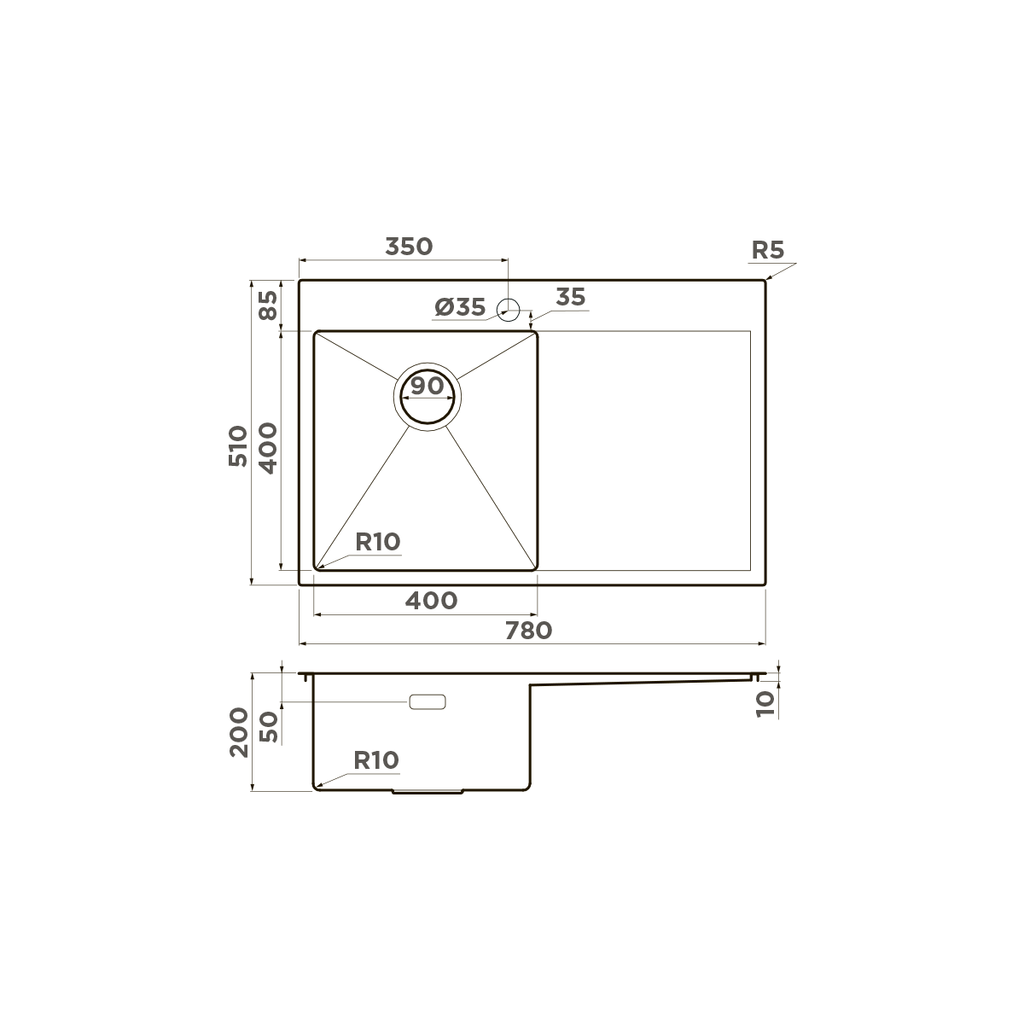 Кухонная мойка Akisame 78 GM-L OMOIKIRI 4973099 - Вид №4