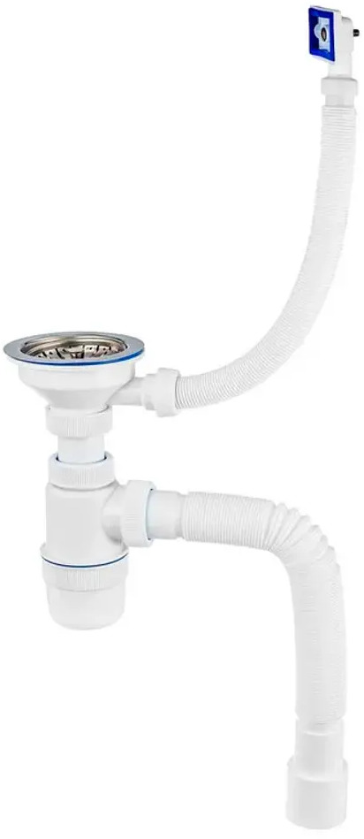 90730707 Сифон для ванны Virplast Элит D112 мм с переливом белый STLM-0809971