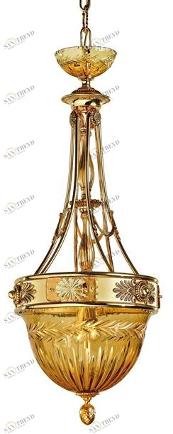 Possoni Illuminazione Люстра из чистого золота с градиентом и янтарным кристаллом Amber 430/sp